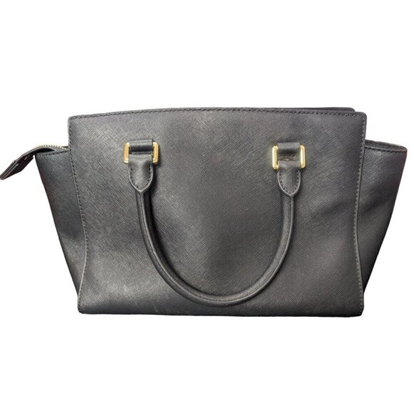 Michael Kors 30S3GLMS2L Selma Medium Top Zip Satchel Selma Black Handbag 13in - Picture 3 of 14